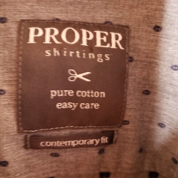 Proper Shirtings Contemporary Fit Mens Denim Look Blue Textured Shirt 16 34-35 - Picture 4 of 6